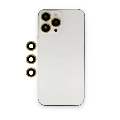 Mey İthalat®  iPhone 12 Pro Shine Kamera Lens - Gold
