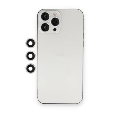 Mey İthalat®  iPhone 12 Pro Shine Kamera Lens - Gümüş