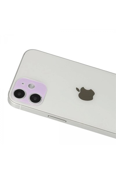 Mey İthalat®  iPhone 12 Rainbow Kamera Lens Koruma Cam - Mor
