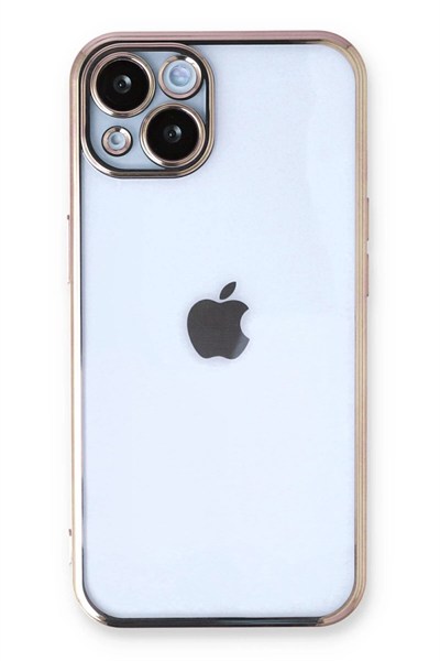 Mey İthalat®  iPhone 13 Kılıf  Lensli Silikon - Gold