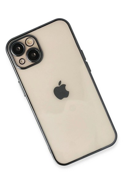 Mey İthalat®  iPhone 13 Kılıf  Lensli Silikon - Siyah