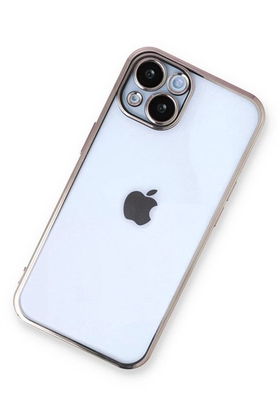 Mey İthalat®  iPhone 13 Kılıf  Lensli Silikon - Gold