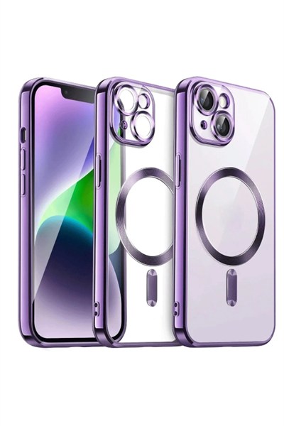Mey İthalat®  iPhone 13 Kılıf Kross Magneticsafe Kapak - Mor