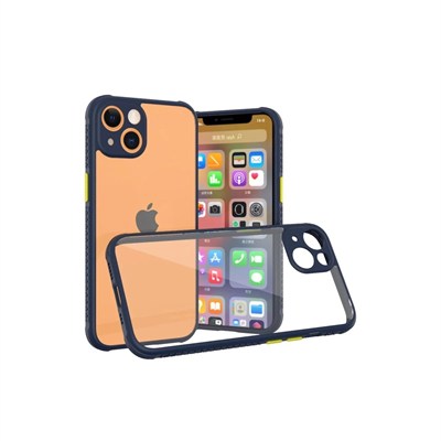 Mey İthalat®  iPhone 13 Mini Kılıf Miami Şeffaf Silikon - Lacivert