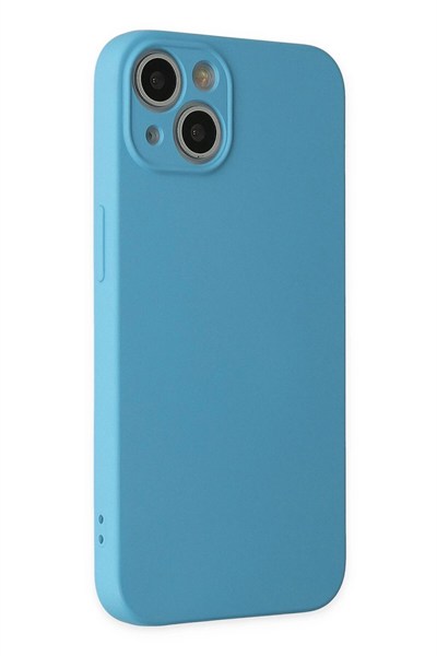 Mey İthalat®  iPhone 13 Mini Kılıf Nano içi Kadife Silikon - Mavi