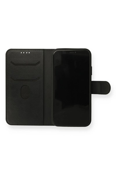Mey İthalat®  iPhone 13 Mini Kılıf Trend S Plus Kapaklı Kılıf - Siyah