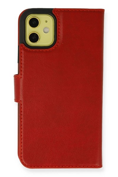 Mey İthalat®  iPhone 13 Mini Kılıf Trend S Plus Kapaklı Kılıf - Kırmızı