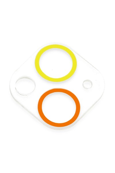 Mey İthalat®  iPhone 13 Mini Renkli Kamera Lens Koruma Cam - Sarı-Turuncu