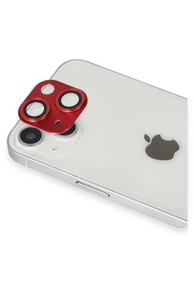 Mey İthalat®  iPhone 13 Pers Alüminyum Kamera Lens - Kırmızı