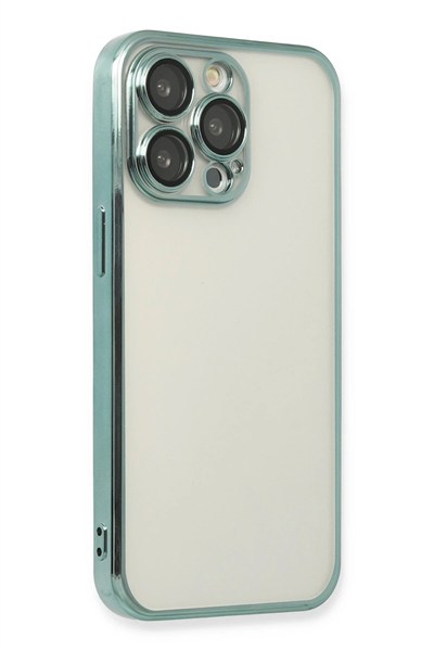 Mey İthalat®  iPhone 13 Pro Kılıf  Lensli Silikon - Yeşil