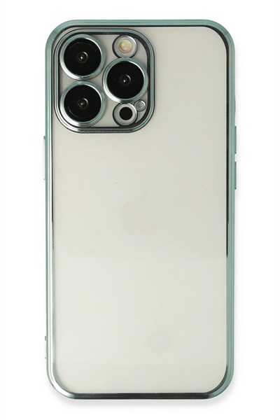 Mey İthalat®  iPhone 13 Pro Kılıf  Lensli Silikon - Yeşil