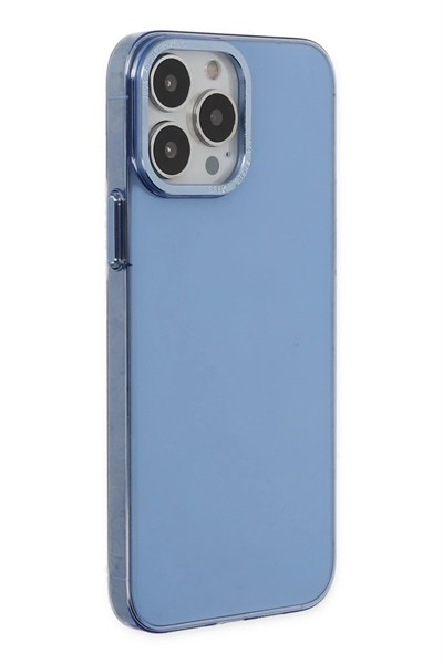 Mey İthalat®  iPhone 13 Pro Kılıf Anka PC Sert Metal Kapak - Mavi