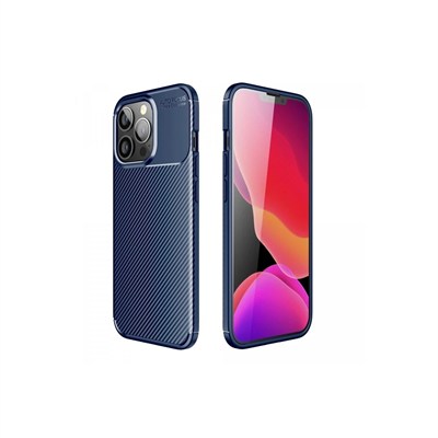 Mey İthalat®  iPhone 13 Pro Kılıf Auto Focus Karbon Kapak - Lacivert