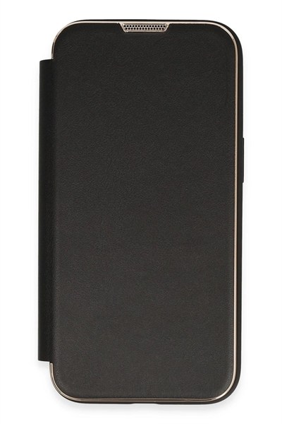 Mey İthalat®  iPhone 13 Pro Kılıf Dolpin Kapaklı - Siyah