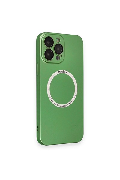 Mey İthalat®  iPhone 13 Pro Kılıf Jack Magneticsafe Lens Silikon - Yeşil