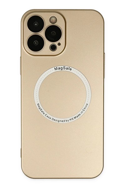 Mey İthalat®  iPhone 13 Pro Kılıf Jack Magneticsafe Lens Silikon - Gold