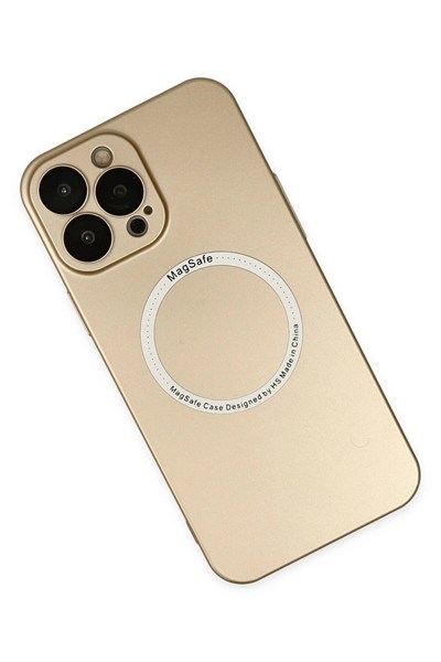 Mey İthalat®  iPhone 13 Pro Kılıf Jack Magneticsafe Lens Silikon - Gold