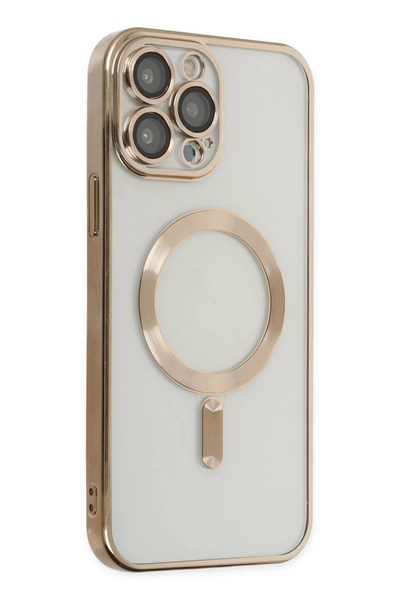 Mey İthalat®  iPhone 13 Pro Kılıf Kross Magneticsafe Kapak - Gold