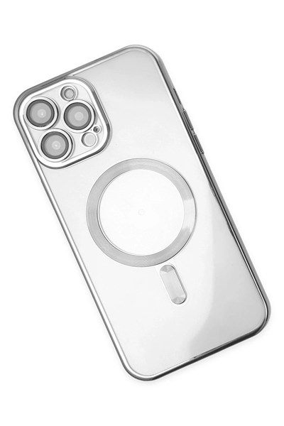 Mey İthalat®  iPhone 13 Pro Kılıf Kross Magneticsafe Kapak - Gümüş