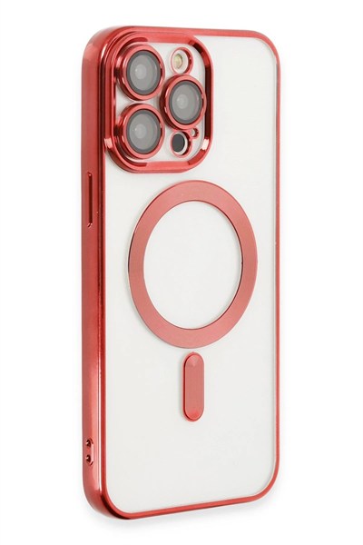 Mey İthalat®  iPhone 13 Pro Kılıf Kross Magneticsafe Kapak - Kırmızı