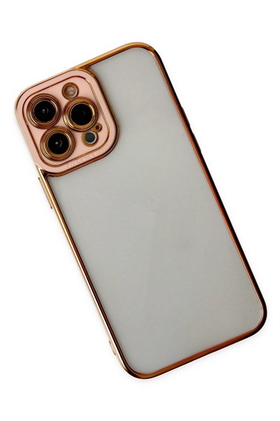 Mey İthalat®  iPhone 13 Pro Kılıf Liva Lens Silikon - Rose