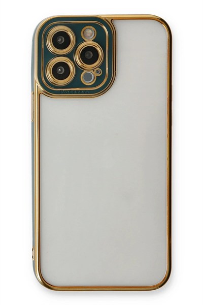 Mey İthalat®  iPhone 13 Pro Kılıf Liva Lens Silikon - Yeşil