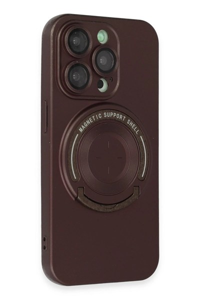 Mey İthalat®  iPhone 13 Pro Kılıf Lukka Magneticsafe Kapak - Kahverengi