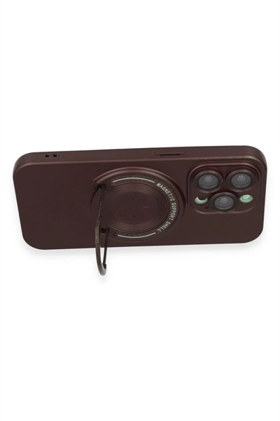 Mey İthalat®  iPhone 13 Pro Kılıf Lukka Magneticsafe Kapak - Kahverengi