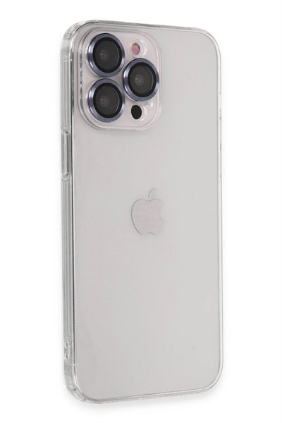 Mey İthalat®  iPhone 13 Pro Kılıf Luko Lens Silikon - Sierra Blue