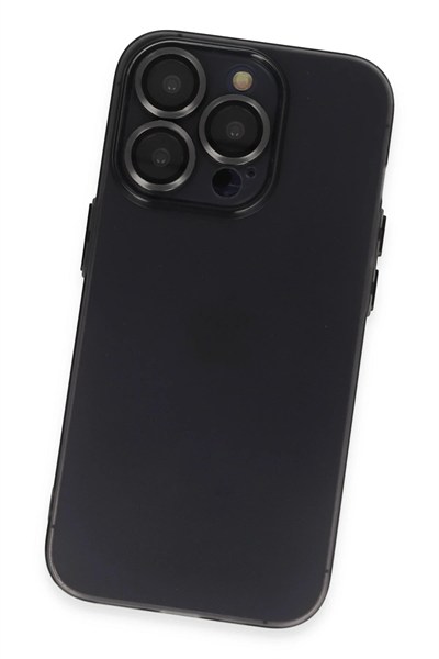 Mey İthalat®  iPhone 13 Pro Kılıf Luko Lens Silikon - Siyah