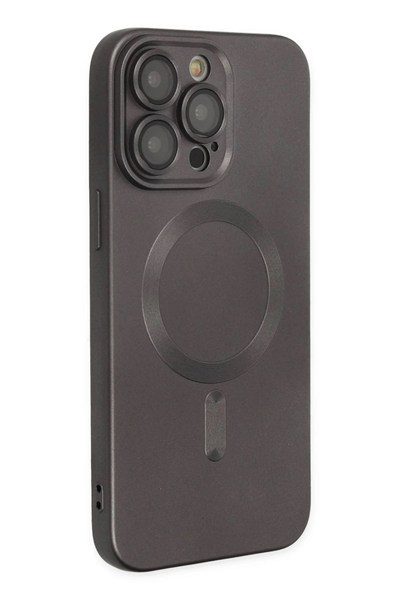 Mey İthalat®  iPhone 13 Pro Kılıf Moshi Lens Magneticsafe Silikon - Füme