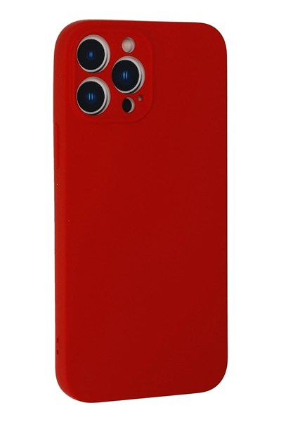 Mey İthalat®  iPhone 13 Pro Kılıf Nano içi Kadife Silikon - Kırmızı