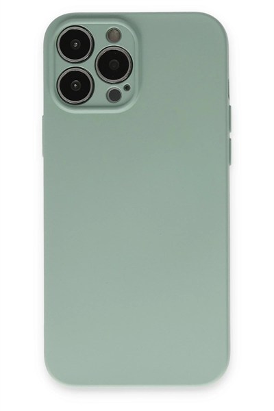 Mey İthalat®  iPhone 13 Pro Kılıf Nano içi Kadife Silikon - Su Yeşili