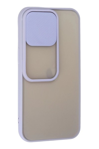 Mey İthalat®  iPhone 13 Pro Kılıf Palm Buzlu Kamera Sürgülü Silikon - Lila