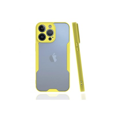 Mey İthalat®  iPhone 13 Pro Kılıf Platin Silikon - Sarı