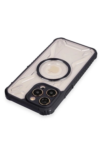 Mey İthalat®  iPhone 13 Pro Kılıf Prag Magneticsafe Kapak - Siyah