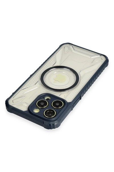 Mey İthalat®  iPhone 13 Pro Kılıf Prag Magneticsafe Kapak - Lacivert