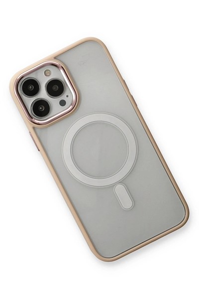 Mey İthalat®  iPhone 13 Pro Kılıf Room Magneticsafe Silikon - Pudra