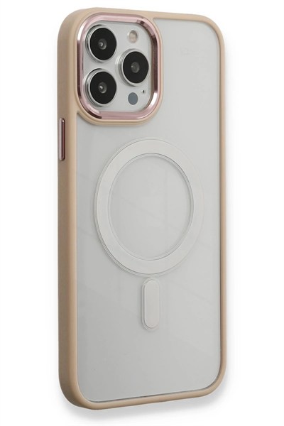 Mey İthalat®  iPhone 13 Pro Kılıf Room Magneticsafe Silikon - Pudra