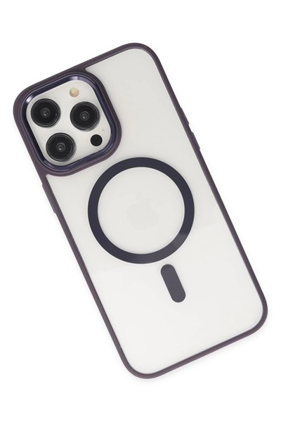 Mey İthalat®  iPhone 13 Pro Kılıf Room Magneticsafe Silikon - Derin Mor