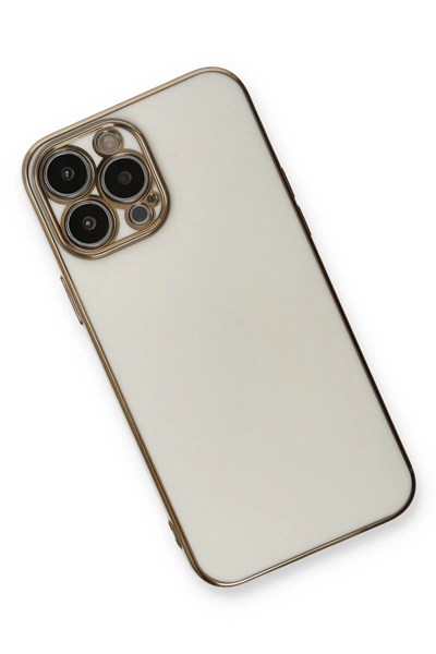 Mey İthalat®  iPhone 13 Pro Kılıf Volet Silikon - Beyaz