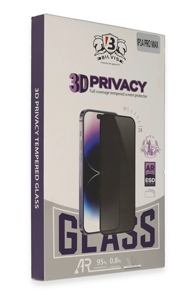 Mey İthalat®  iPhone 13 Pro Max Bilvis 3D Hayalet Cam Ekran Koruyucu