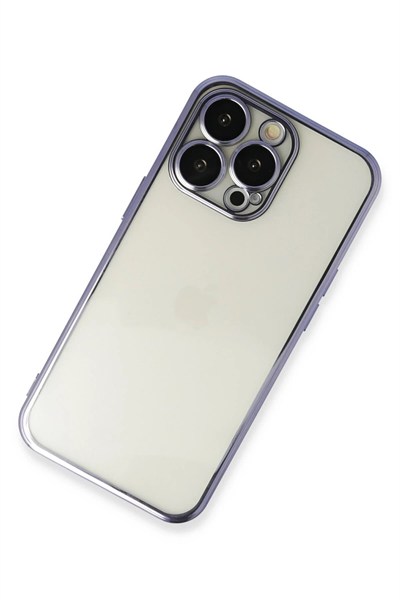 Mey İthalat®  iPhone 13 Pro Max Kılıf  Lensli Silikon - Mor