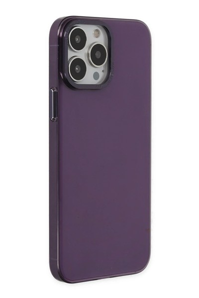 Mey İthalat®  iPhone 13 Pro Max Kılıf Anka PC Sert Metal Kapak - Mor