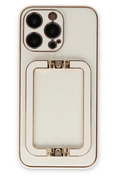 Mey İthalat®  iPhone 13 Pro Max Kılıf Coco Elit Kapak - Beyaz