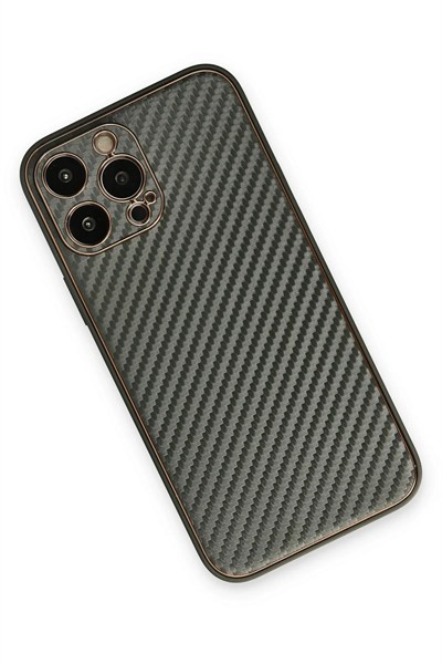 Mey İthalat®  iPhone 13 Pro Max Kılıf Coco Karbon Silikon - Füme