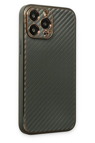 Mey İthalat®  iPhone 13 Pro Max Kılıf Coco Karbon Silikon - Füme