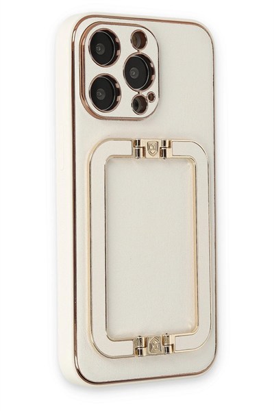 Mey İthalat®  iPhone 13 Pro Max Kılıf Coco Elit Kapak - Beyaz