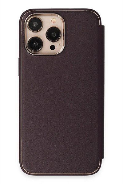 Mey İthalat®  iPhone 13 Pro Max Kılıf Dolpin Kapaklı - Derin Mor
