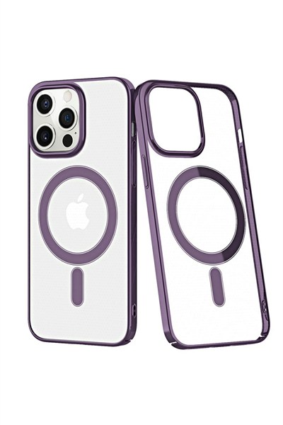 Mey İthalat®  iPhone 13 Pro Max Kılıf Element Magneticsafe Sert Kapak - Derin Mor
